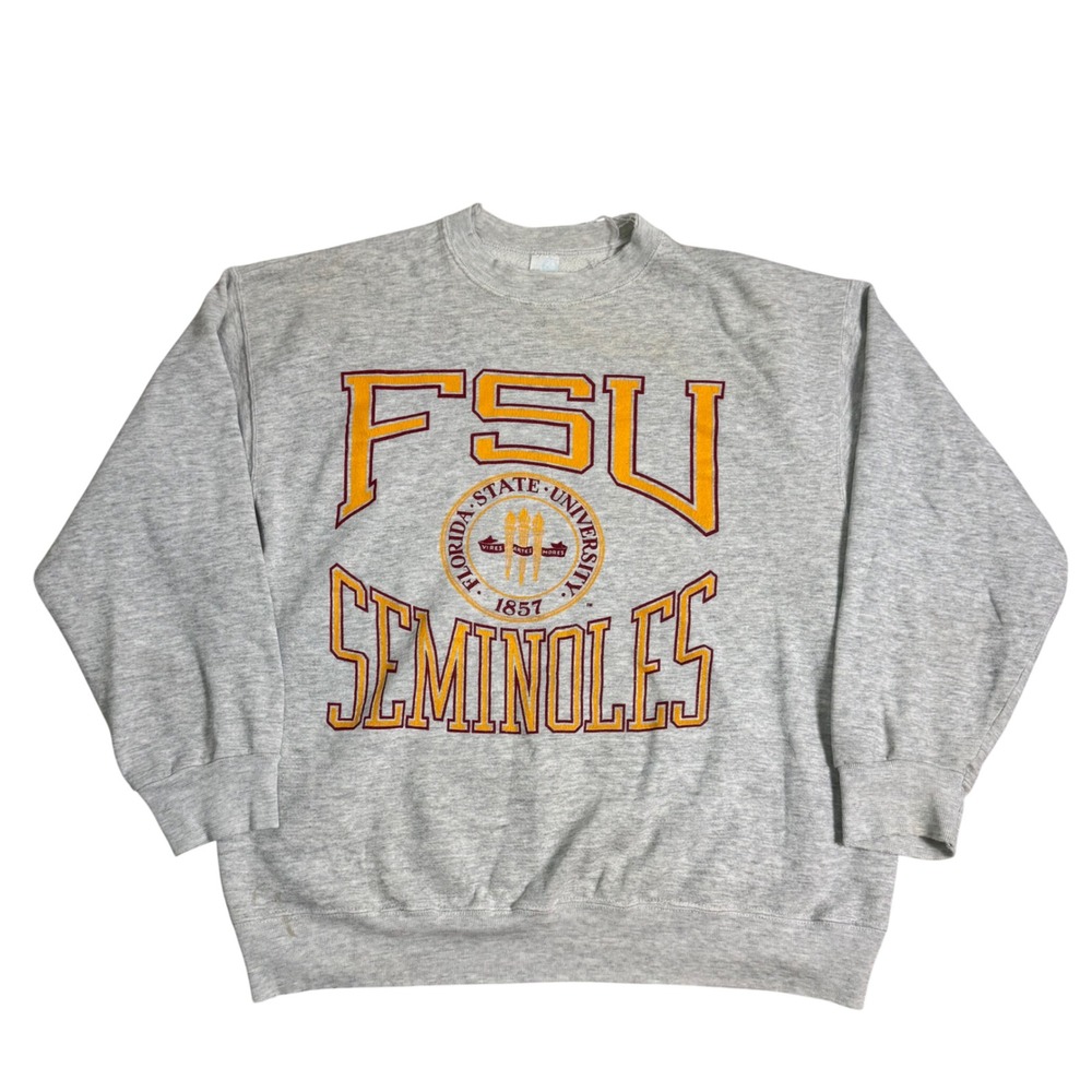 Vintage 80s Artex FSU Florida State University Sweatshirt Grey Size XL Crewneck